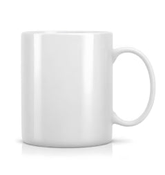 White glossy mug